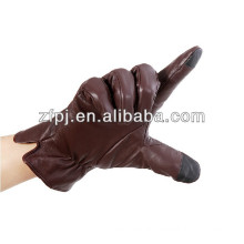 Smartphone touch screen leather glove with high quality sheepskin leather